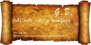Göbölös Dominik névjegykártya
